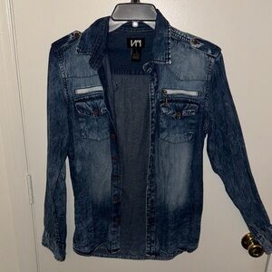 Men's Blue Denim Shirt Jacket